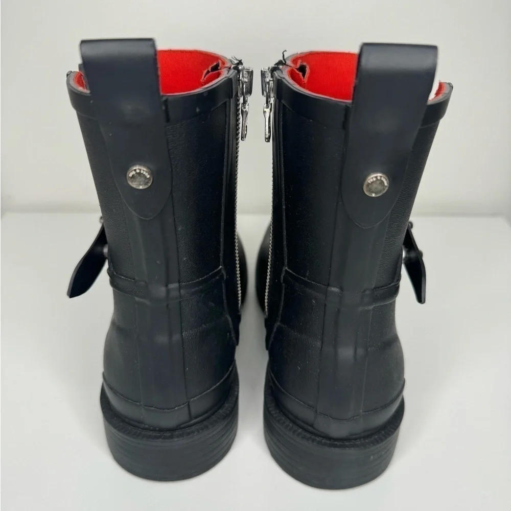 Rag & Bone Black Moto Rain Boots - Size 38